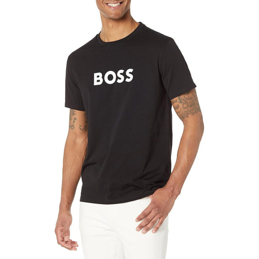 Playera Boss Negro Logo Central Sencillo Boss Premium Origin