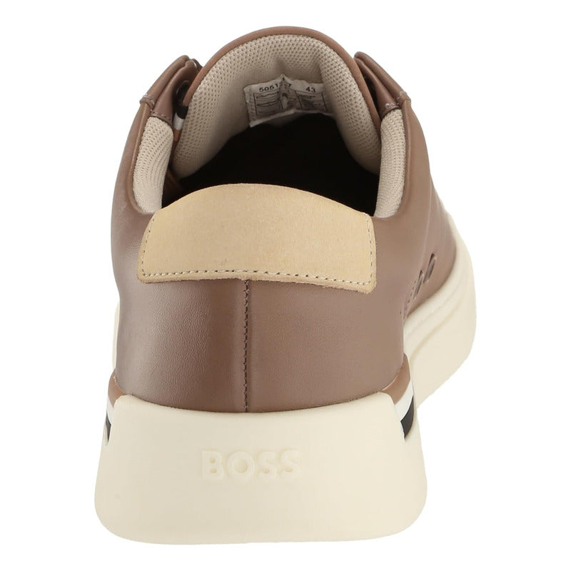 Tenis Hugo Boss Clint Smooth Piel Marron Claro 50 512177 (27) Mx