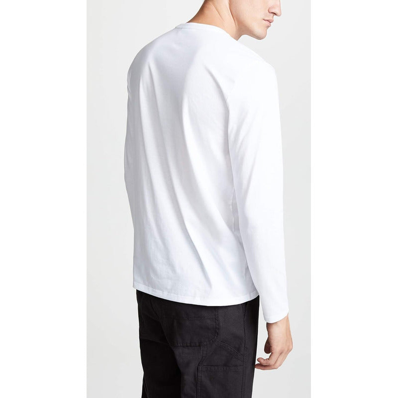 Playera Lacoste Blanco Hombre Larga Crewne Algodon Th6712-51