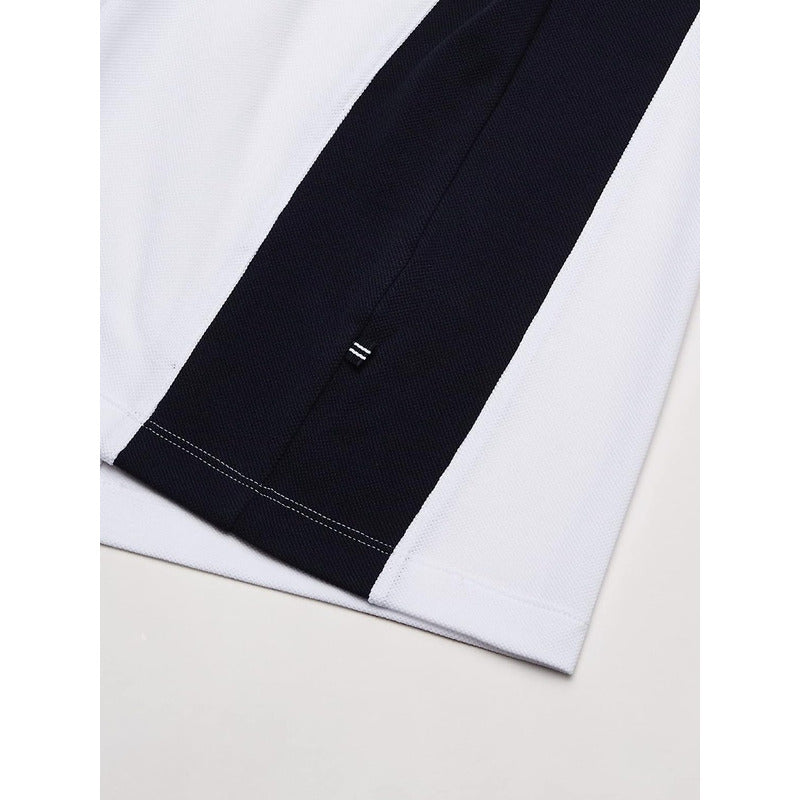 Playera Nautica Polo Bicolor Blanco Logo Nautic Cuell K84800