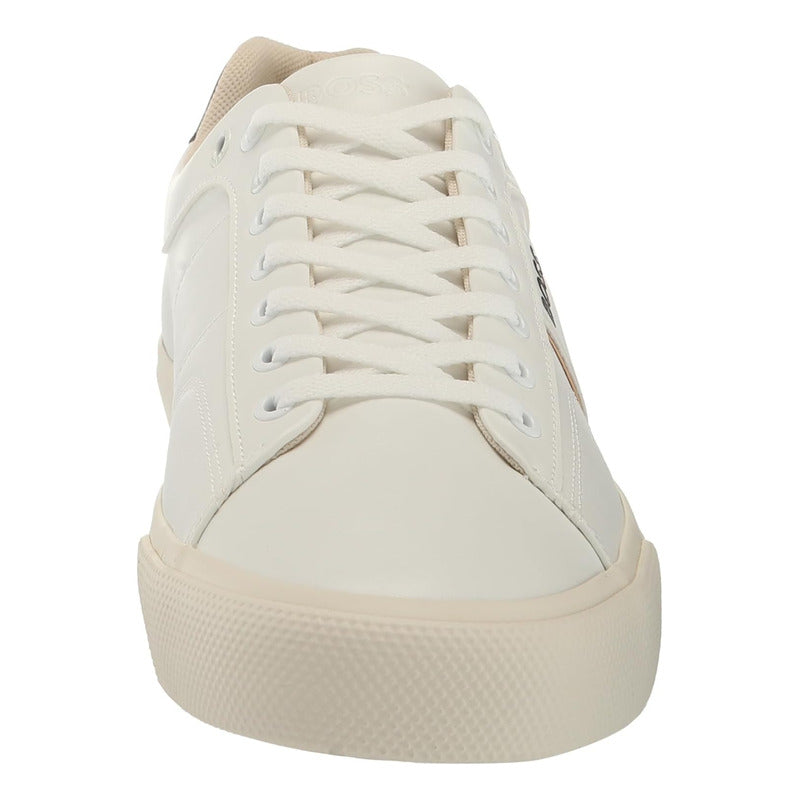 Tenis Boss Men's Aiden Logo Block Leather Low Black B0c8b6z