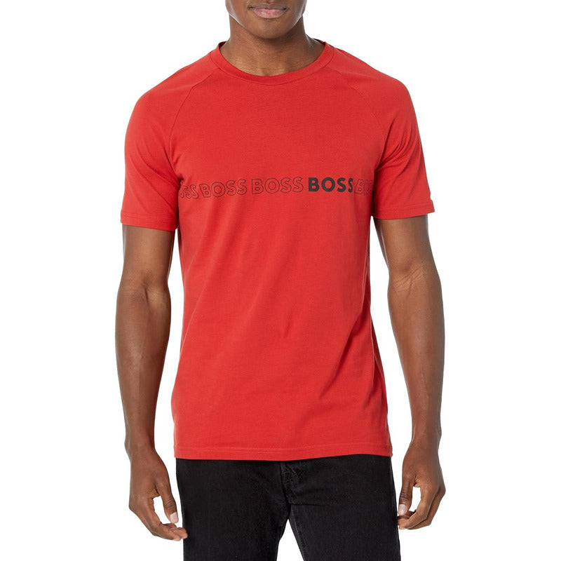 Playera Boss Men's Slim Fit Repeating Deep Red 50491696
