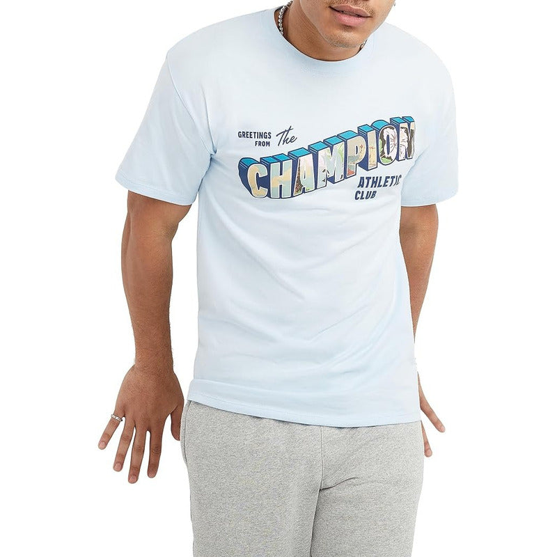 Camiseta Champion Clásica Playera Azul Cielo Gt23h