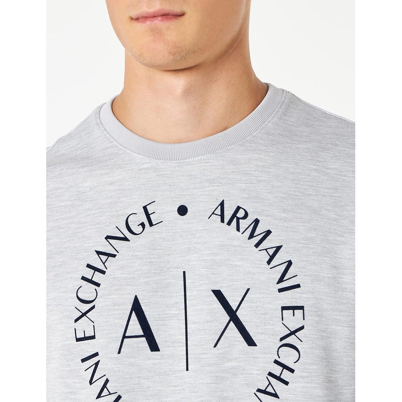 Sudadera A|x Armani Exchange De Manga Gris Logo Circu 8nzm87