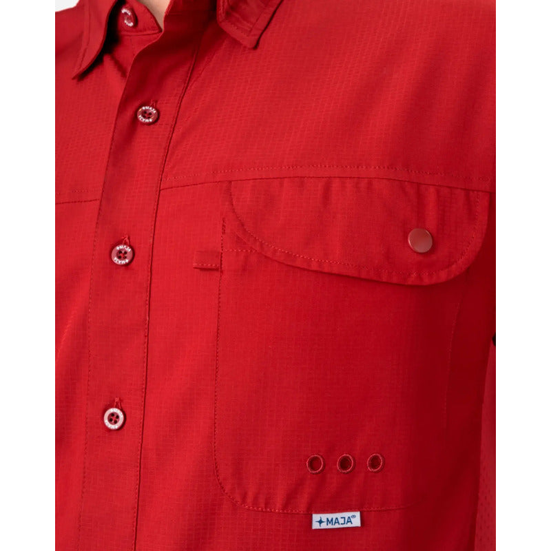 Camisa Maja Manga Corta Camisa Outdoor Equipo Maja® Rojo