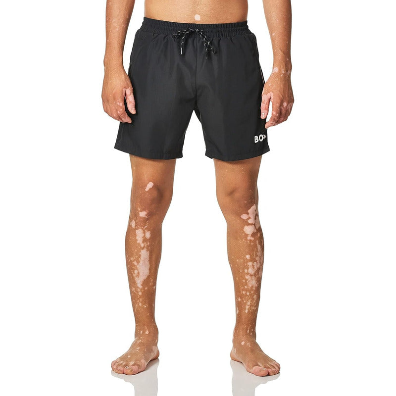 Short Hugo Boss Bañador Playa Solido  Negro Medio 504693023
