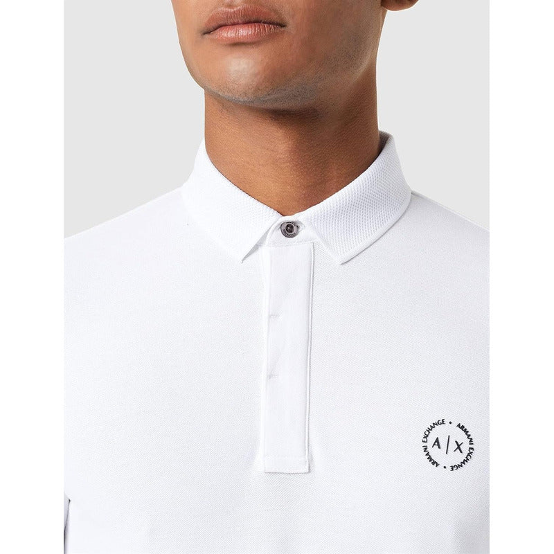 Camisa Ax Armani Exchange Blanco Manga Large  8nzf79zj81z110