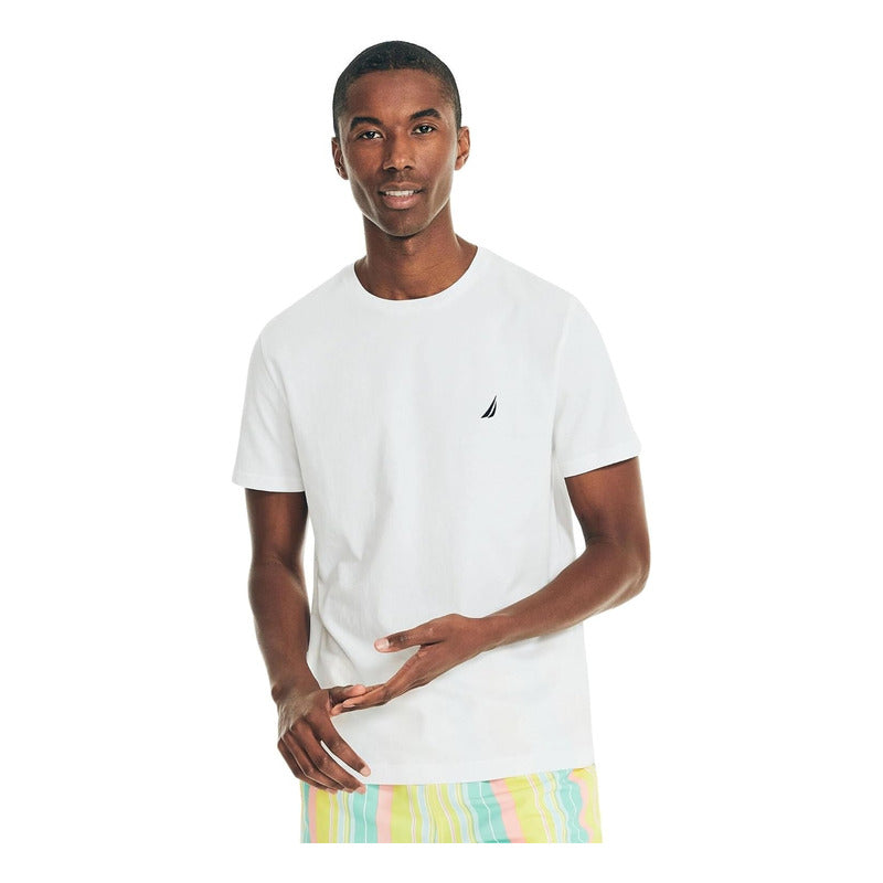 Playera Nautica Clase J Casual Blanco Hombre V17112