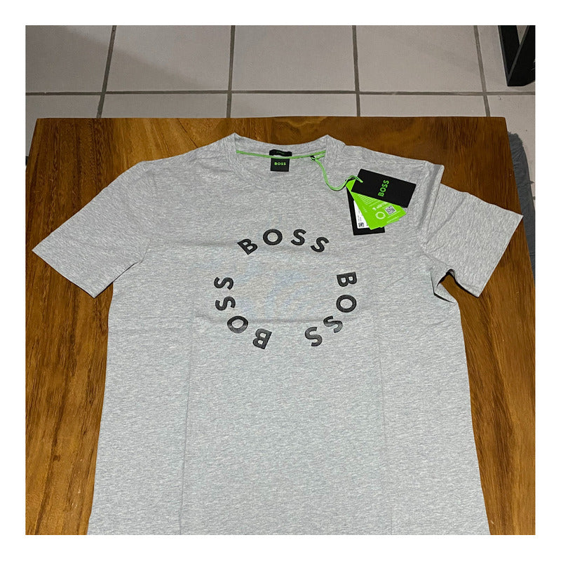 Playera Boss Gris Logos En Circulo Original 50488831