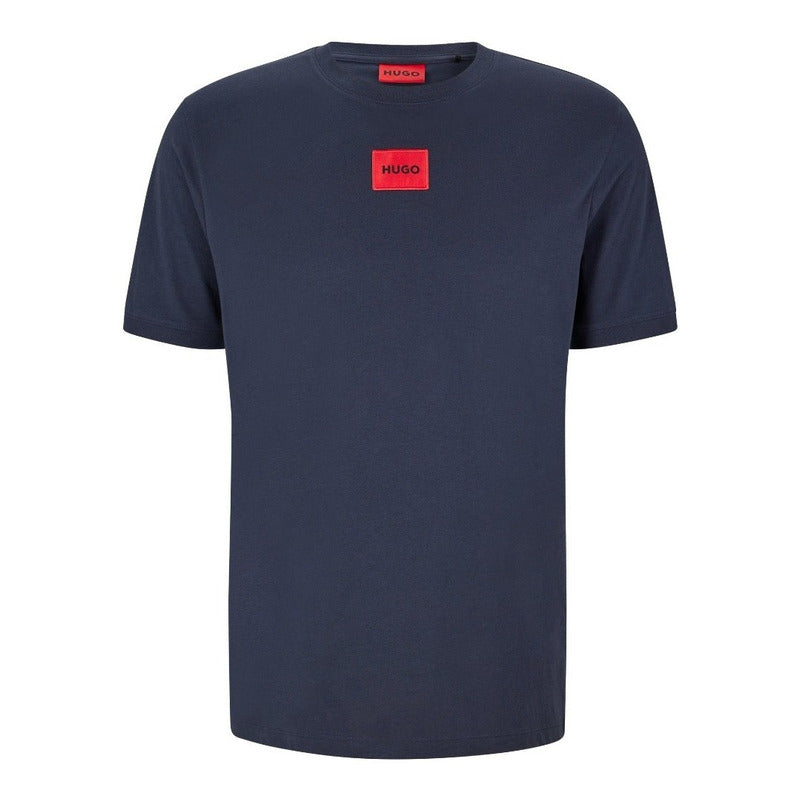 Playera Hugo Boss Logo Hugo Central Premium Original Azul