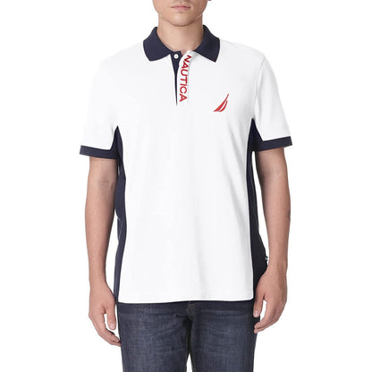 Playera Nautica Polo Bicolor Blanco Logo Nautic Cuell K84800
