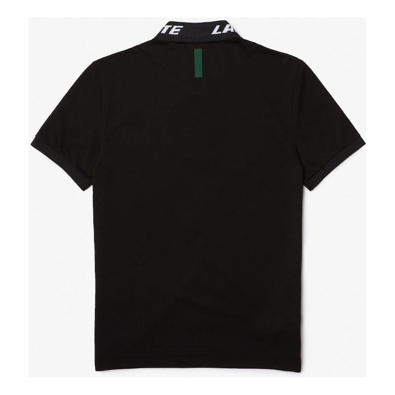Playera Lacoste Polo Letras En Cuello Lacoste Neg Ph9642-20