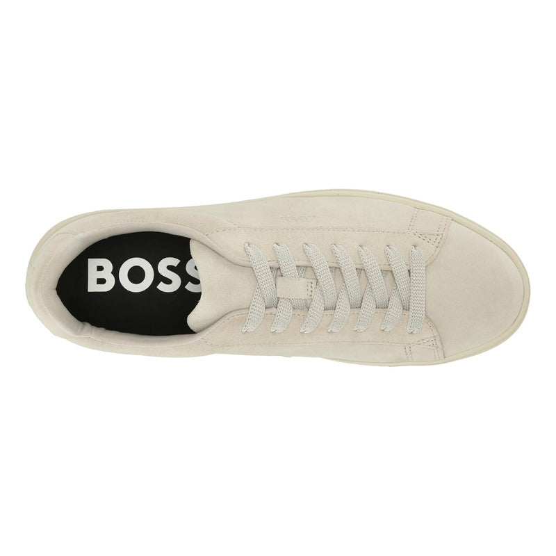 Tenis Hugo Boss Men's Rhys Cupsole Suede Casual Beige B0c51z