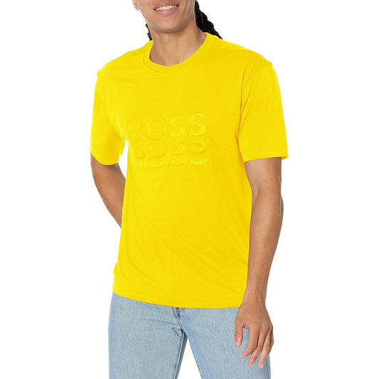 Playera Boss Men's Pop Logo Jersey T Shirt Yellow  B0blfsy35