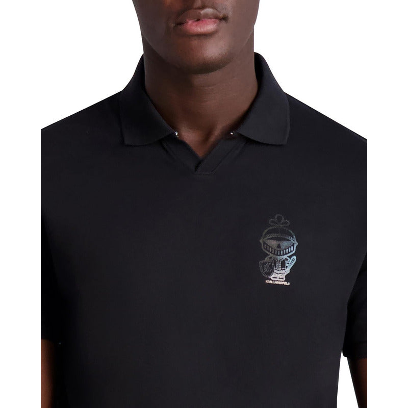 Camisa Karl Lagerfeld Paris Armour Johnny Collar Neg Lm4a386