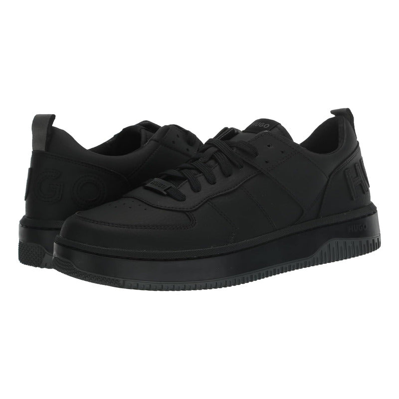 Tenis Hugo  Deportivas Kilian Hombre Negro Tonal Mod 50217