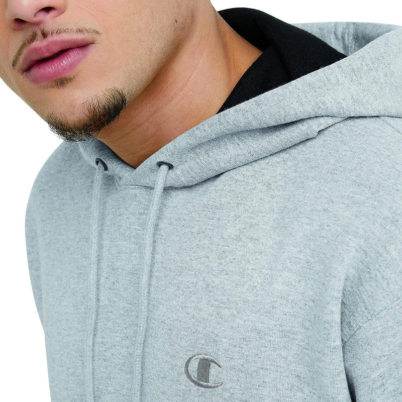 Sudadera Champions Con Gorro Gris Claro Original Importada