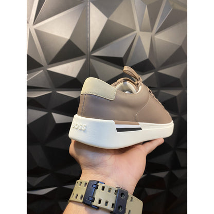 Tenis Hugo Boss Clint Smooth Piel Marron Claro 50 512177 (27) Mx