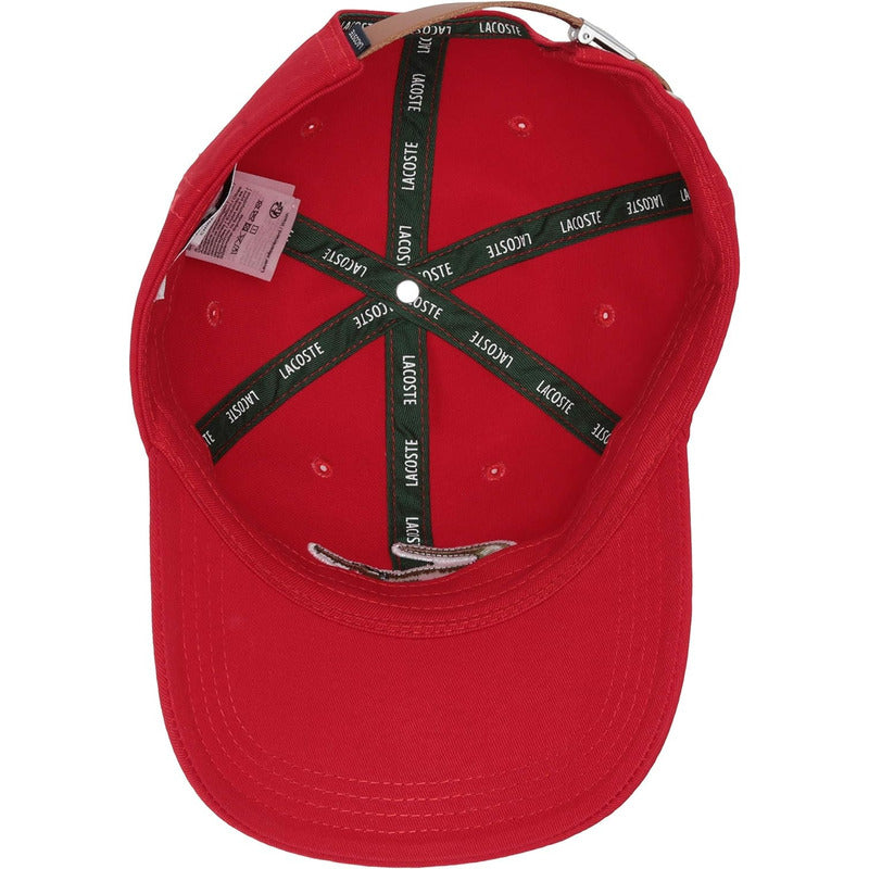Gorra Lacoste  Men's Big Croc Twill Adjustable Red Rk4711-51
