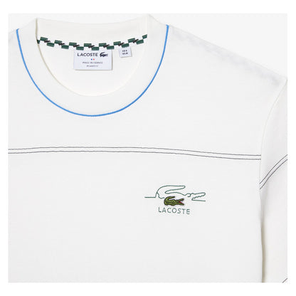 Playera Lacoste Vintage Blanco Rallas Verdes Mod. Th5364