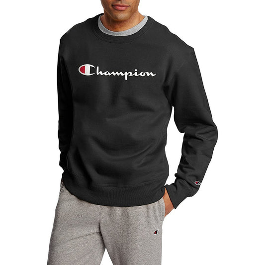 Sudadera Champion Color Negro Logo Central Original Importad