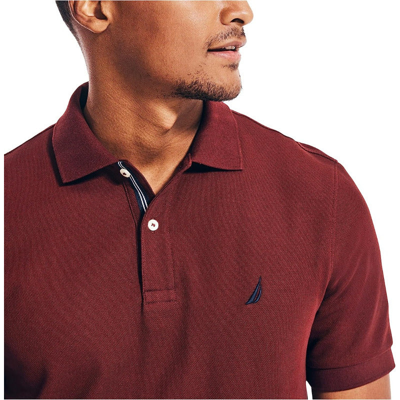 Playera Nautica Polo Baisca Vino Fresca K71000