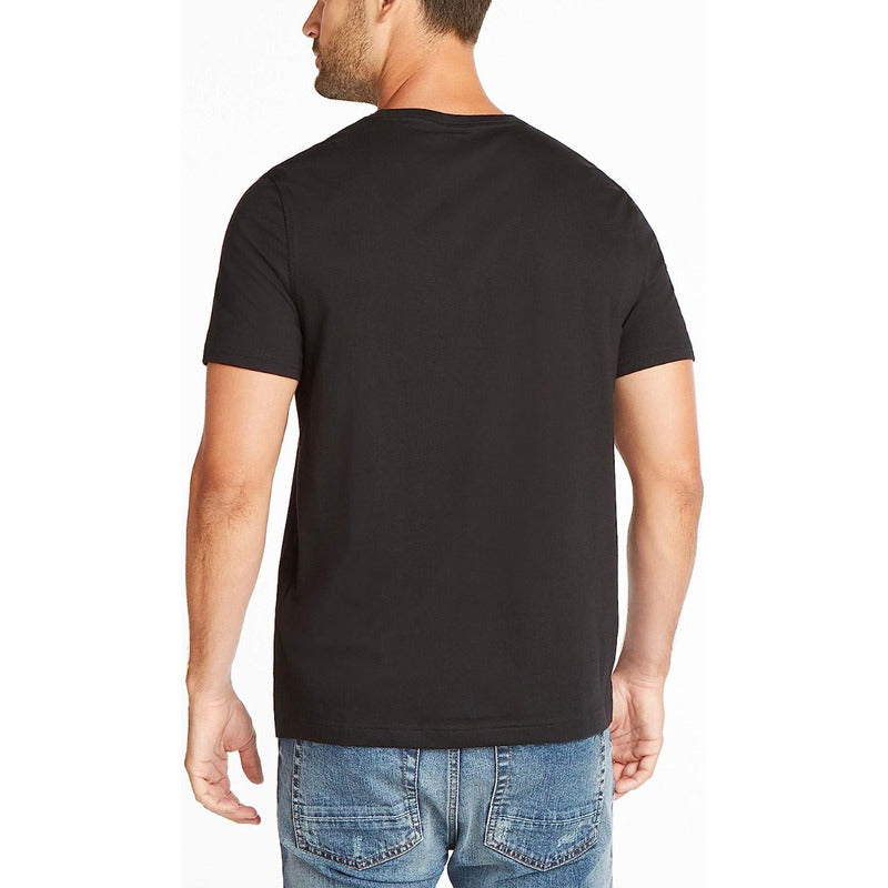 Playera Nautica Basica Negro Fresca Logo Nautica Letras