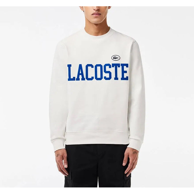Sudadera Lacoste Blanco Azul Algodón Premium Sh7420